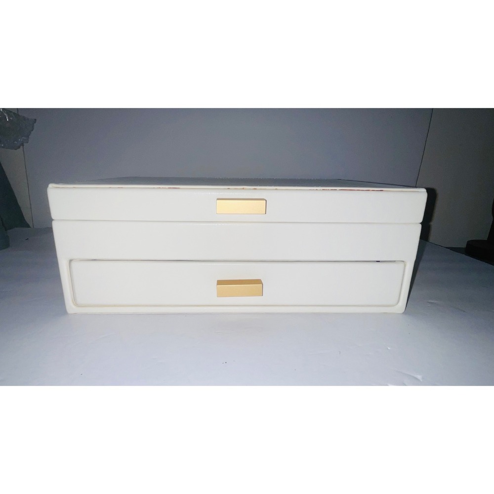 A New Day Target 2 Drawer Jewelry Organizer Box Cream/ White Mirror Gold Pulls